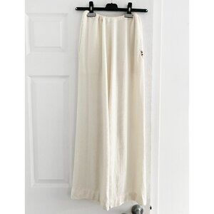 Extreme Cashmere Ivory Cotton/Cashmere Lounge Pant, One Size Only ** hemmed **